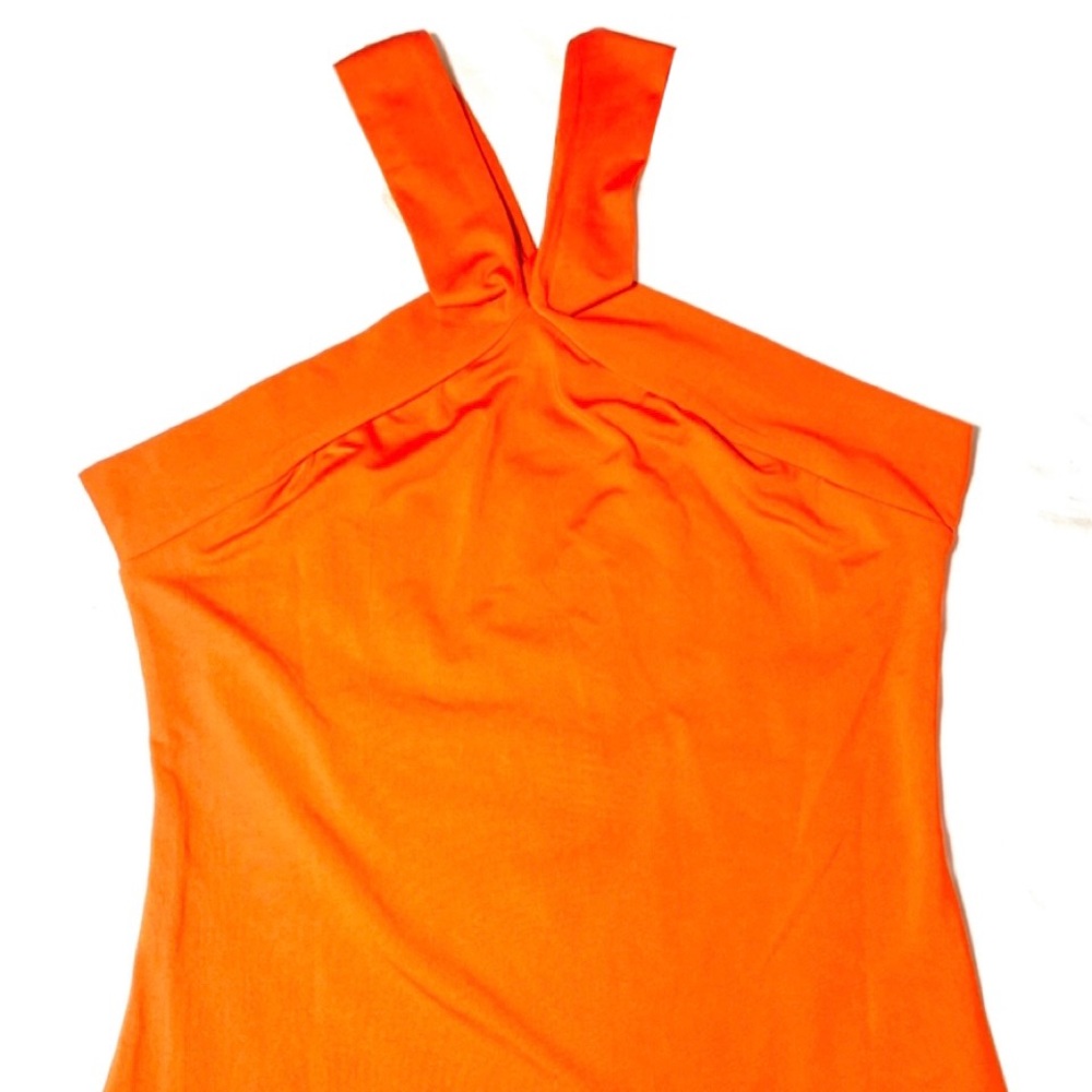 Orange neck wrap top